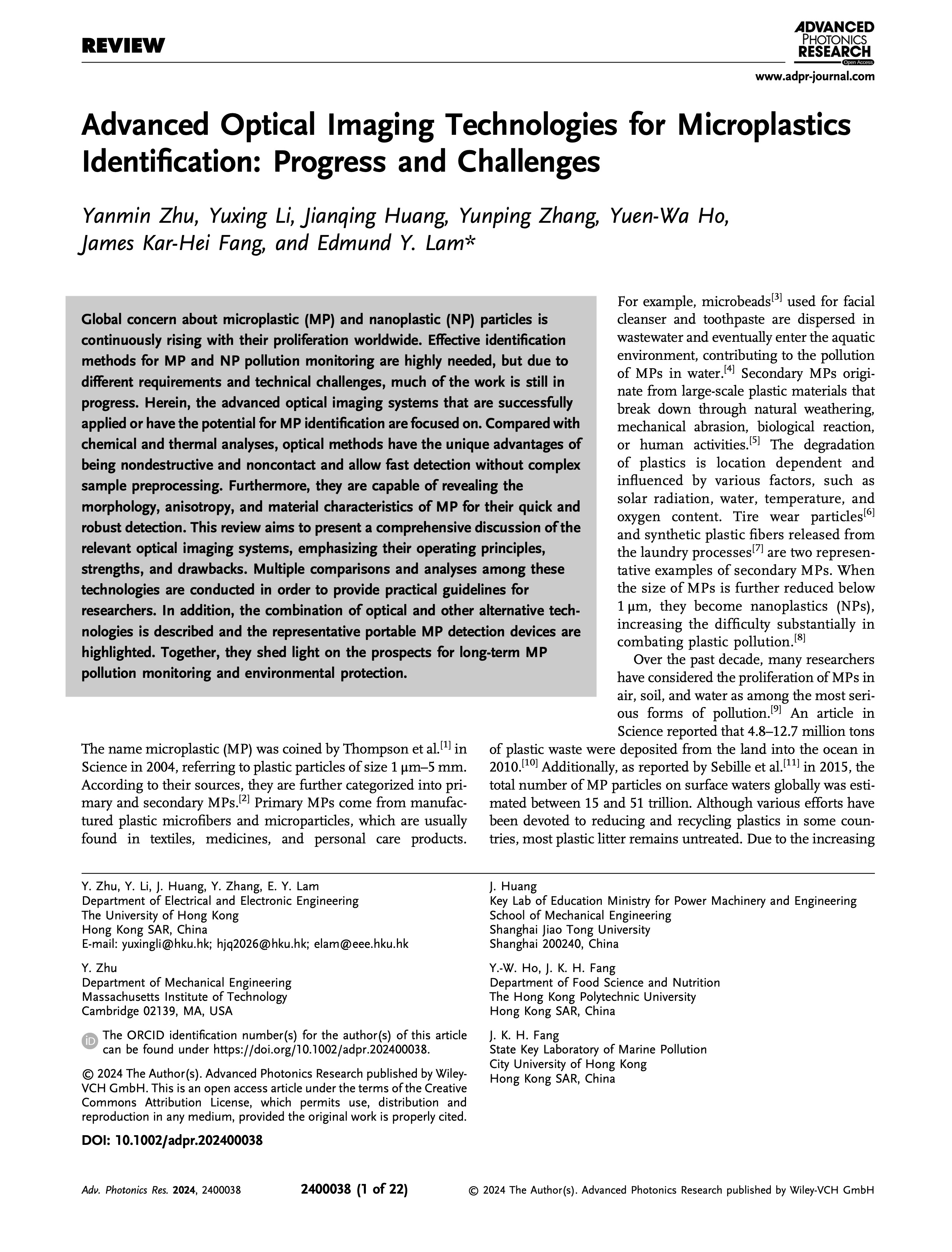 Zhu et al. 2024 – Advanced optical imaging technologies for MP